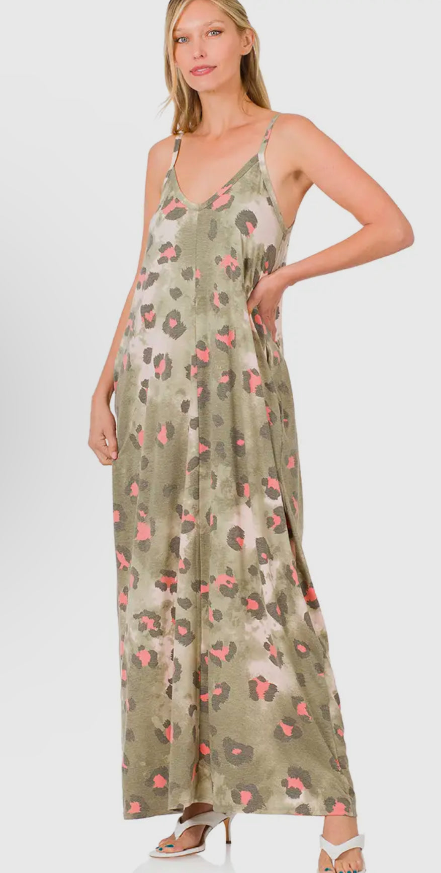 The Cheetah Maxi Dress Green Reg