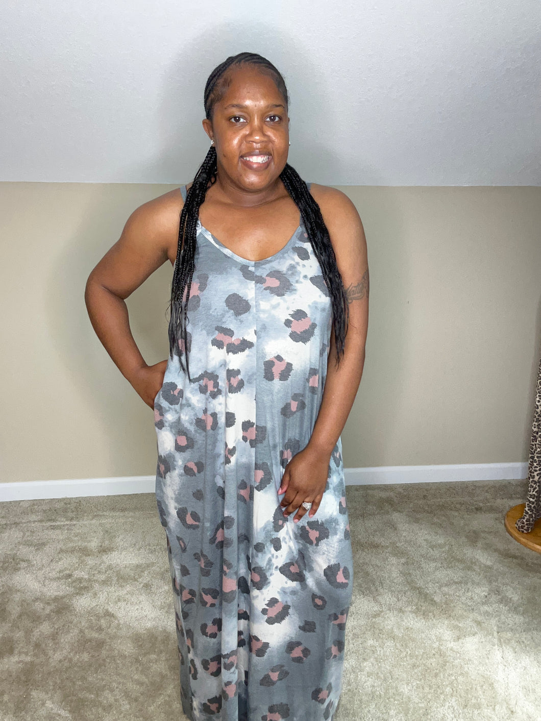 The Cheetah Maxi Dress Blue Reg